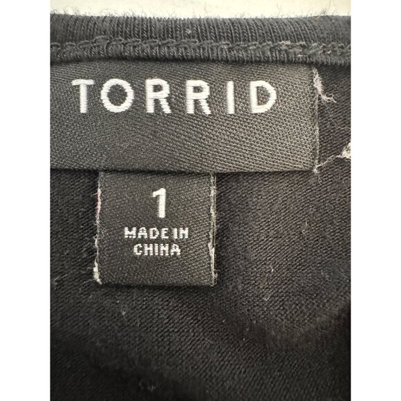 2/$30 Torrid Size 1 Black & Floral Sleeveless Dress - Picture 3 of 16